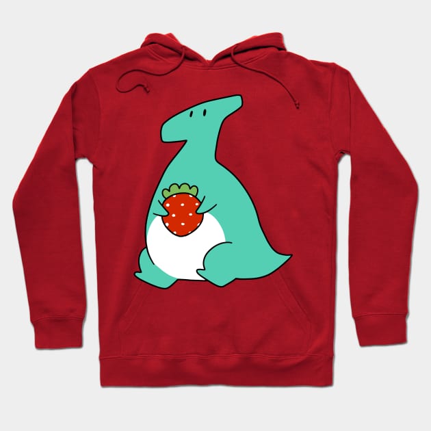 Strawberry Hadrosaurid Hoodie by saradaboru